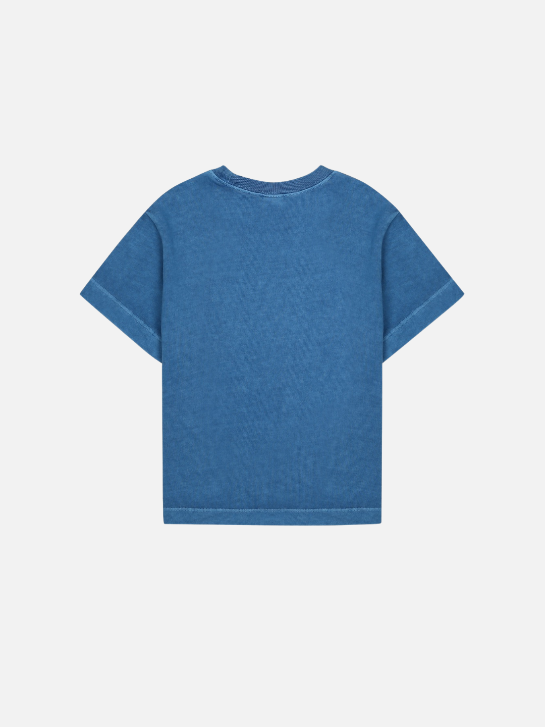 Blue t-shirt on a light gray background