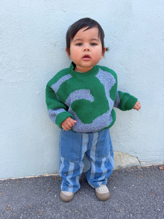 Second image of SWIRL SWEATER in Green/Blue