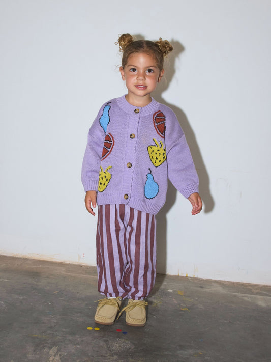 Second image of ORGANIC MUSLIN PANT in Purple Stripe