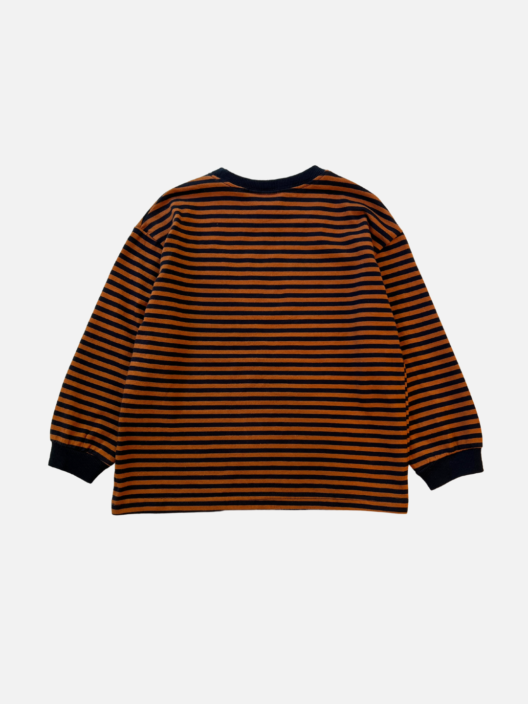 Rust/Navy | Comma Striped Longsleeve in Rust/Navy back view