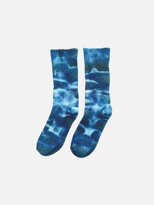 Image of ICE-DYED BAMBOO SOCKS in Blue Lagoon
