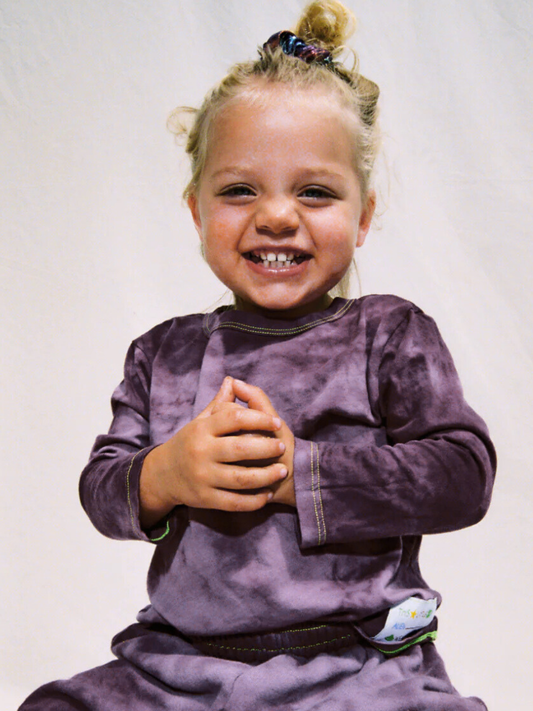 Second image of COSMO TIE DYE LONG SLEEVE in Grape