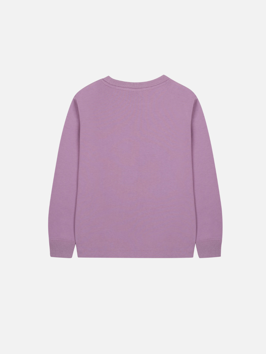 The COLOR ROULETTE LONGSLEEVE T-SHIRT in lavender is shown with the back facing forward against a white background