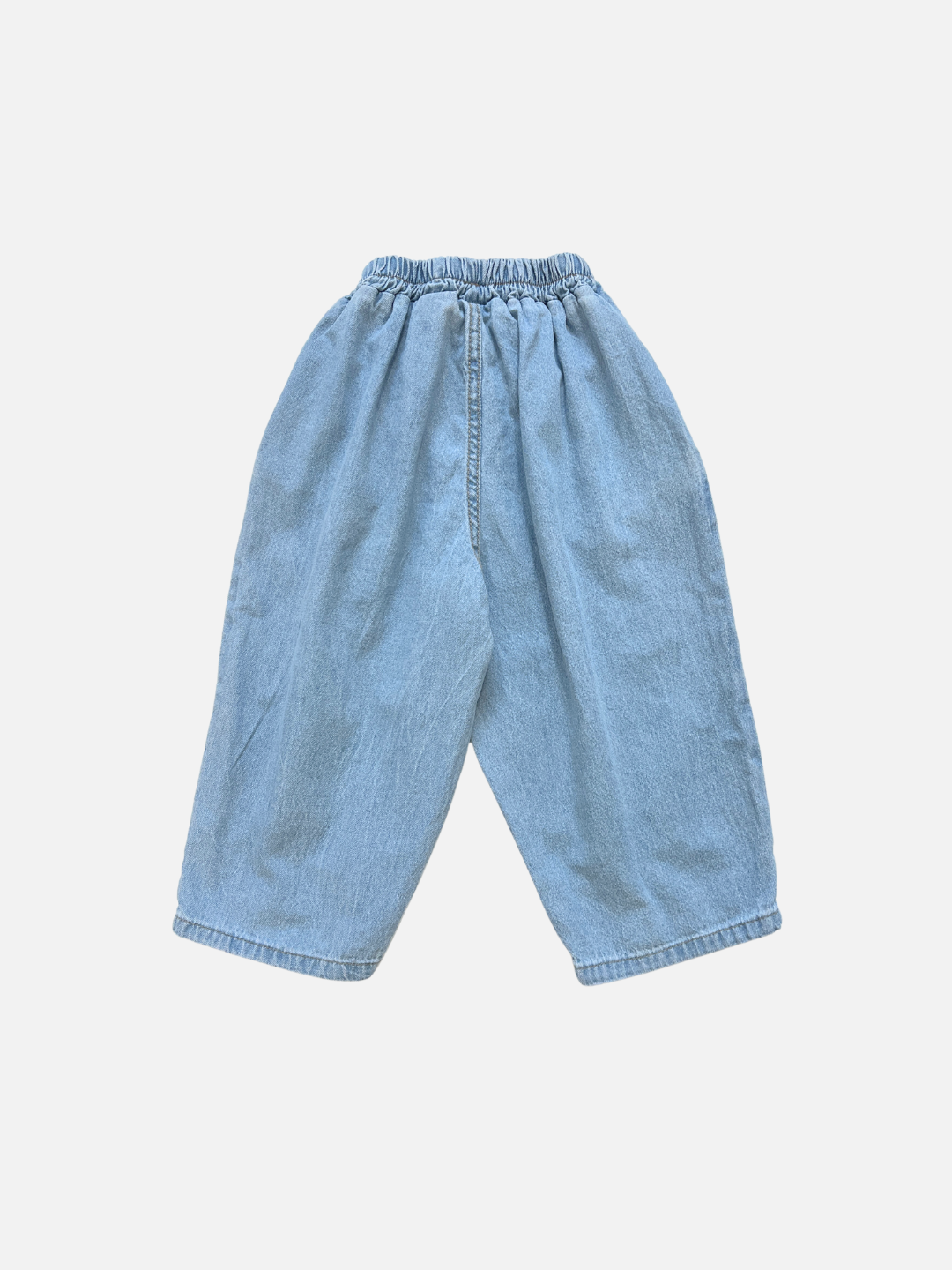 The MIYU JEANS are light blue, lightweight denim baggy jeans with an elasticated waist, shown flat on a white background.