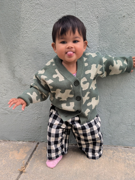 Second image of PUZZLE CARDIGAN in Green