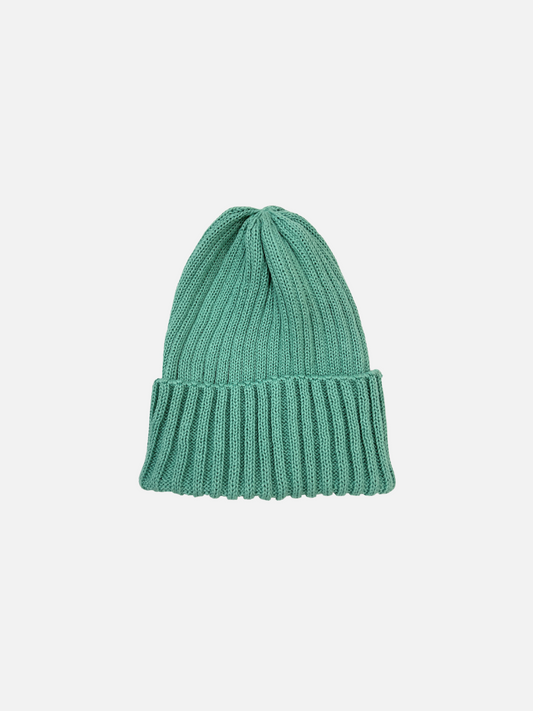 Image of COTTON RIB KNIT BEANIE in Mint
