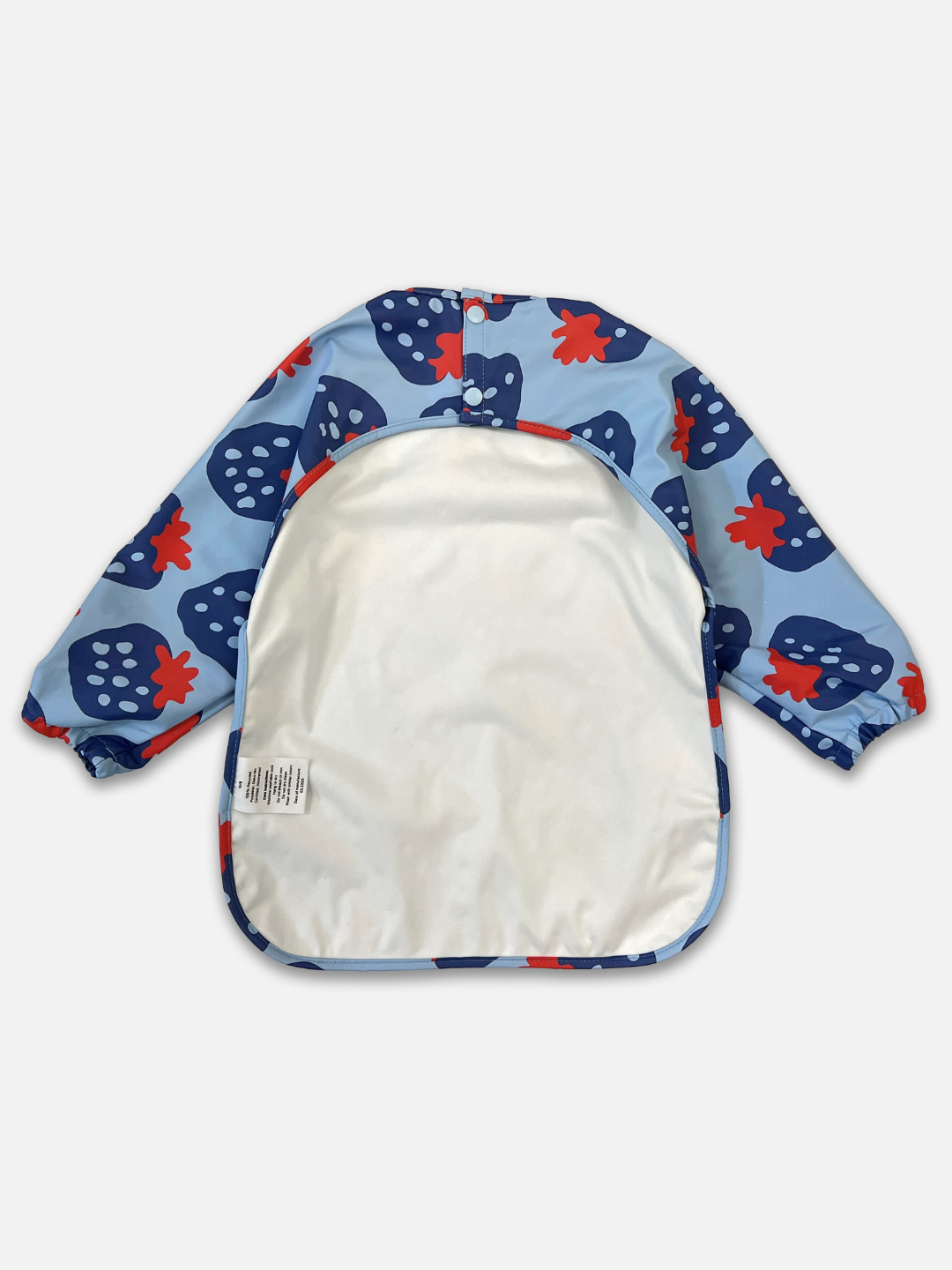 Back view of the bib, highlighting the back snaps