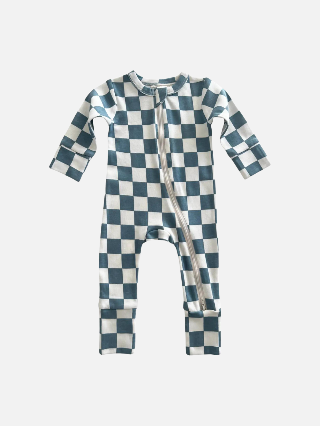 CHECKERBOARD ZIPPER SLEEPSUIT