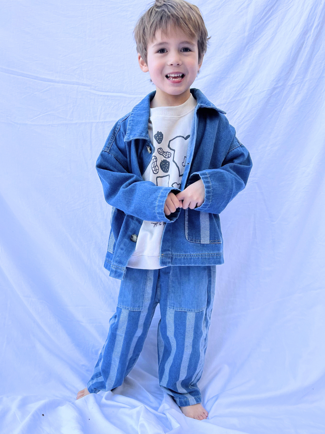 STRIPE POCKET CHORE COAT