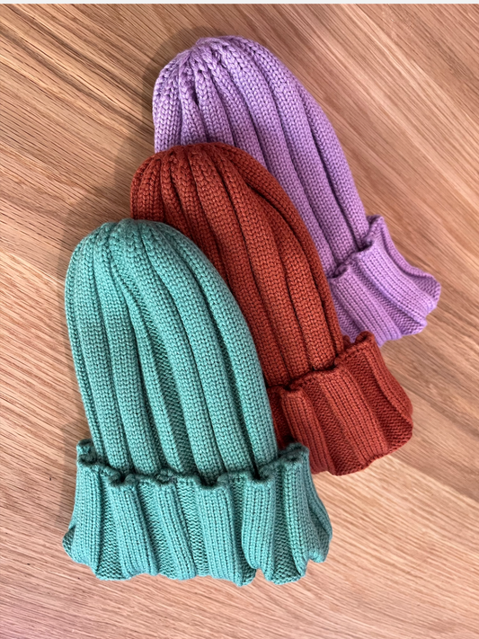 Second image of RIB KNIT BABY BEANIE in Aqua