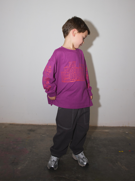 Second image of TOPSTITCH TWILL PANTS in Charcoal