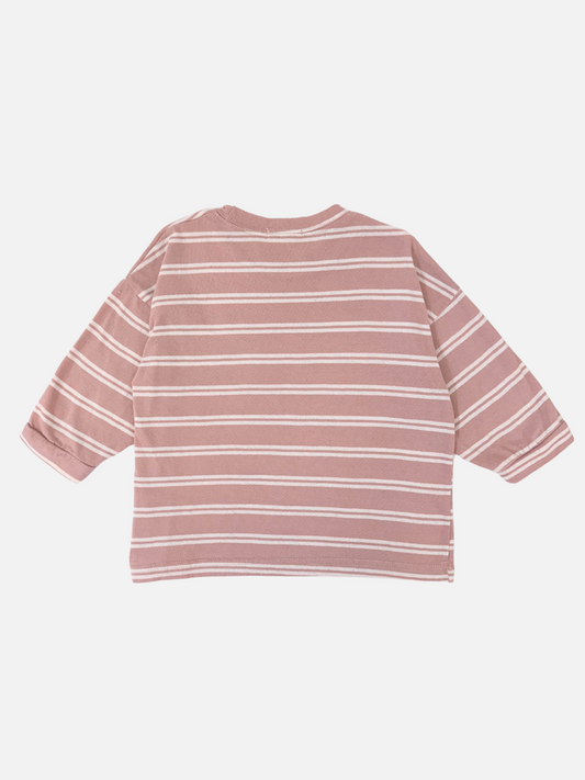 Second image of PEPPER LONGSLEEVE TEE in Pink & White