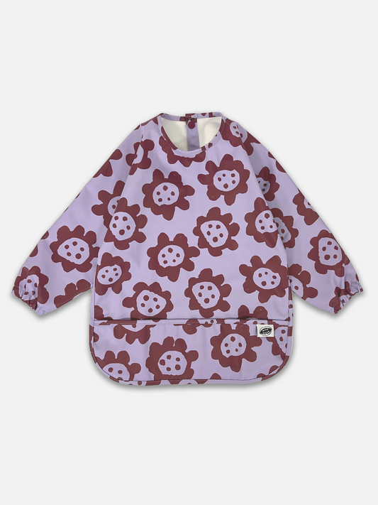 Image of SMOCK BIB in Violet Sunflowers