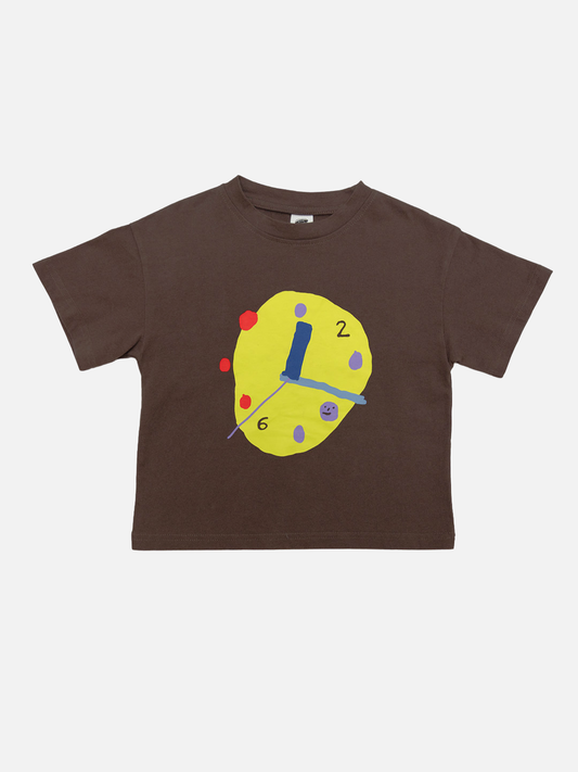 Image of CLOCK TEE in Dark Brown