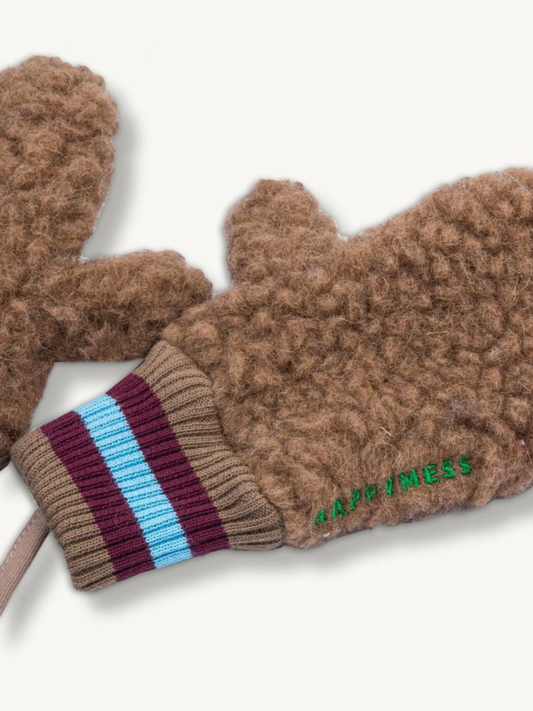 Second image of MERINO FLEECE MITTEN in Teddy Brown