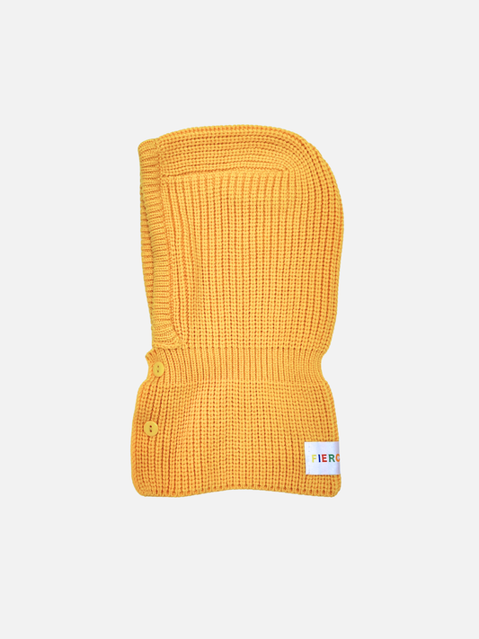 Image of BUTTON HOODED HAT in Yellow