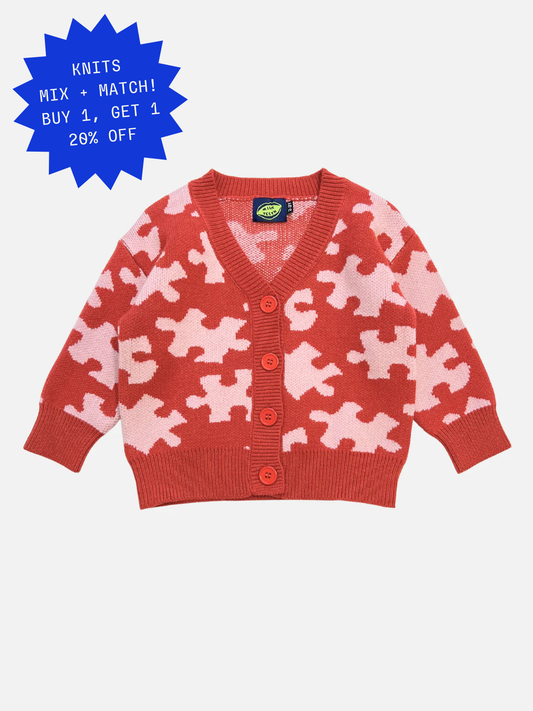 Image of PUZZLE CARDIGAN in Red