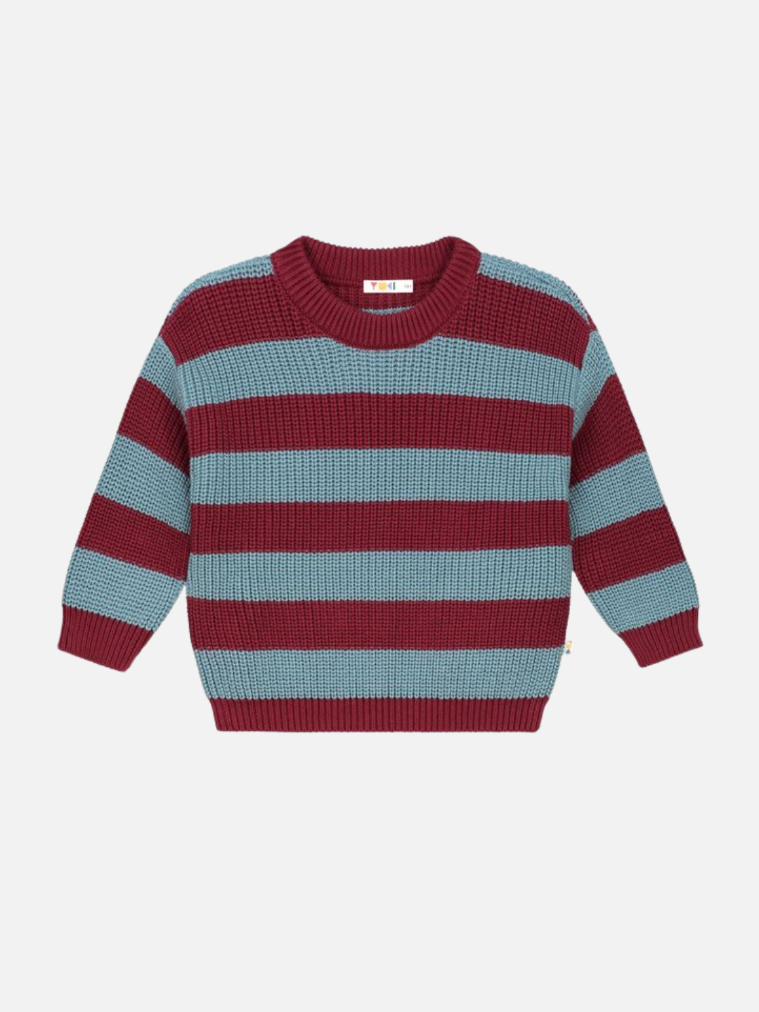 Seahorse | A Seahorse STRIPES SWEATER featuring red and blue stripes, long sleeves, and a crew neckline.