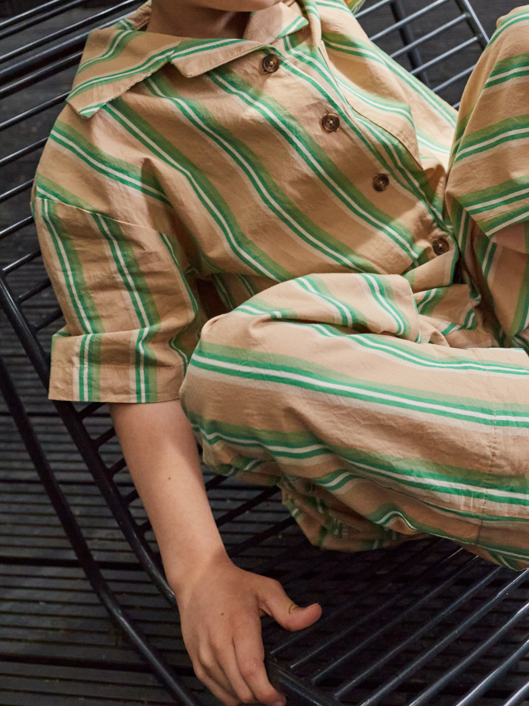 EVER WIDE-LEG STRAIGHT STRIPED TROUSER