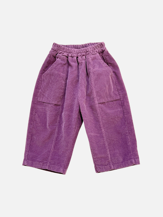 Image of CORDUROY PANEL PANT in Eggplant