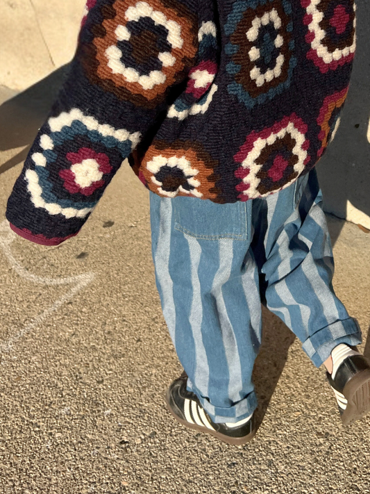 Second image of STRIPE DOUBLE TROUBLE JEANS in Light Wash