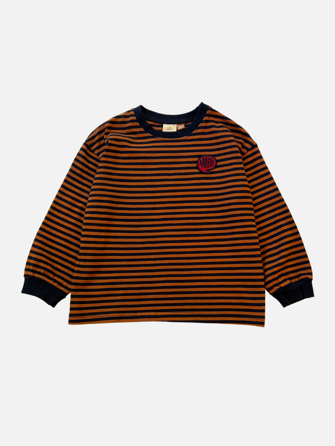Comma Striped Longsleeve in Rust/Navy front view