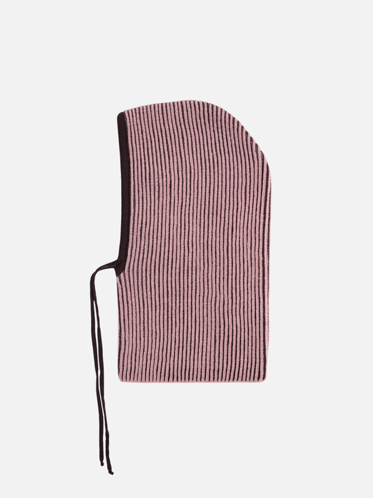 Image of MERINO BALACLAVA in Mauve Stripes