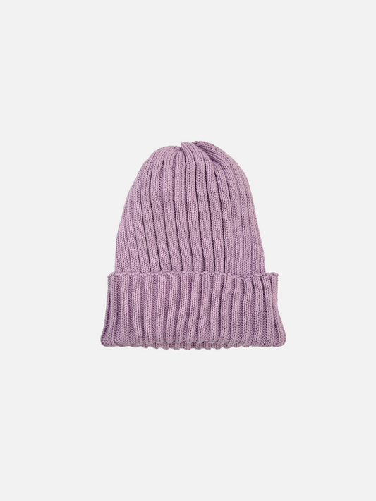 Image of Lilac | Front view of the Lilac Spring Rib Knit Baby Beanie