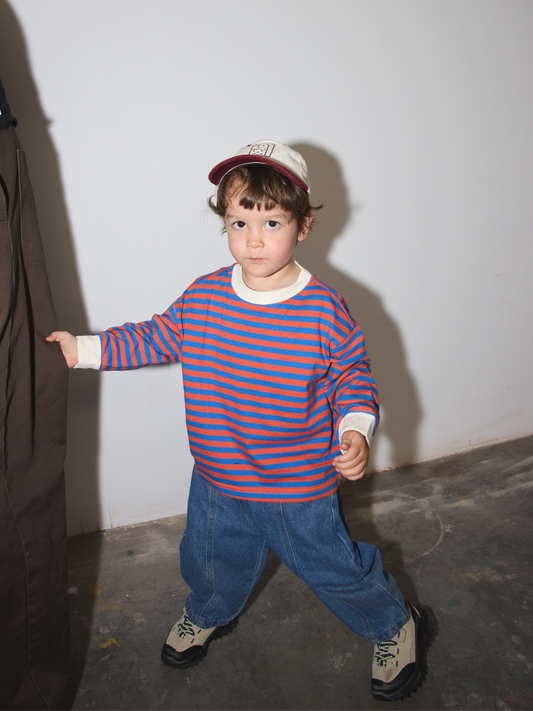 Second image of STRIPE LONGSLEEVE in Red/Blue