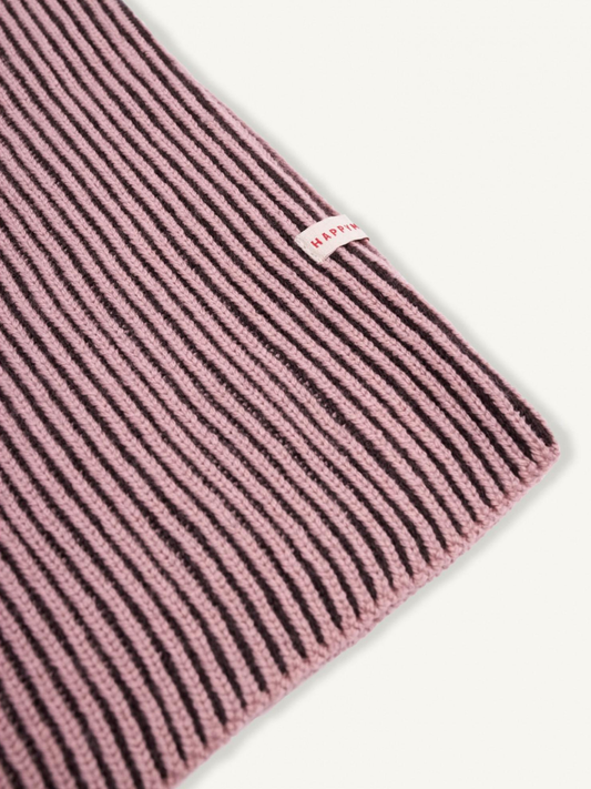 Second image of MERINO BALACLAVA in Mauve Stripes