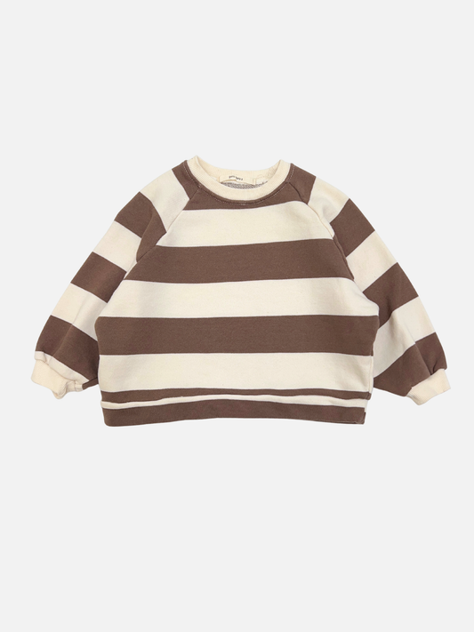 Image of STRIPE BABY SWEATSHIRT in Mocha
