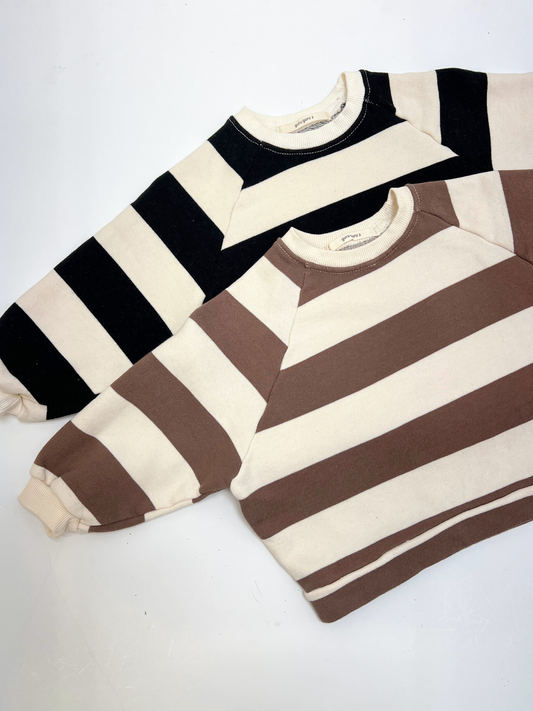 Second image of STRIPE BABY SWEATSHIRT in Mocha