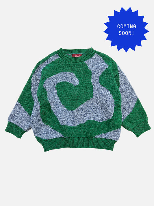 Image of SWIRL SWEATER in Green/Blue