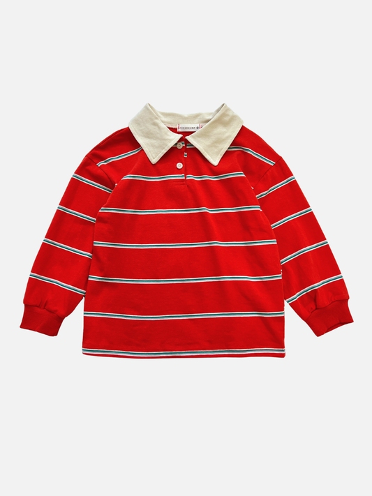 Image of RETRO RUGBY LONGSLEEVE in Red