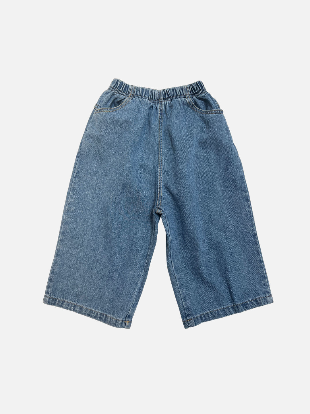 The PEPPER JEAN in blue features a loose fit and comfy elastic waistband, showcased against a plain white background.