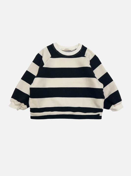 Image of STRIPE BABY SWEATSHIRT in Black