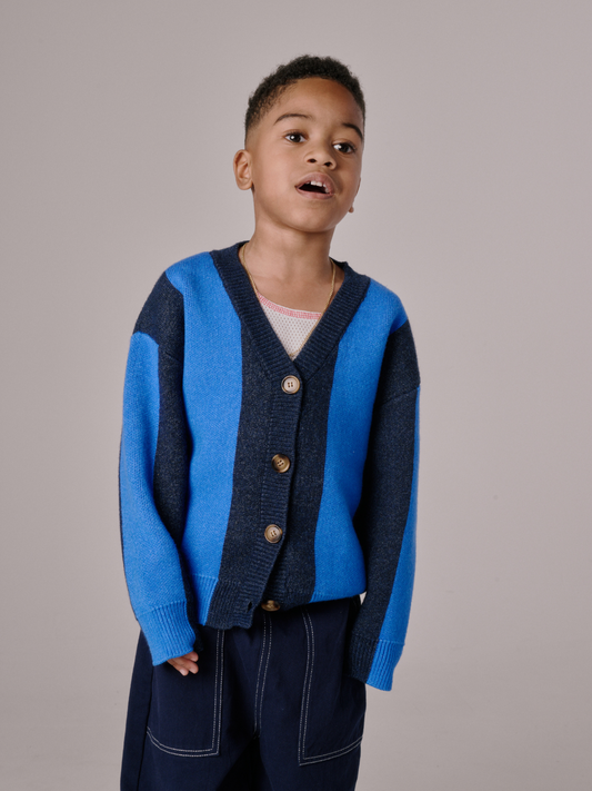 Second image of STRIPE CARDIGAN in Blue