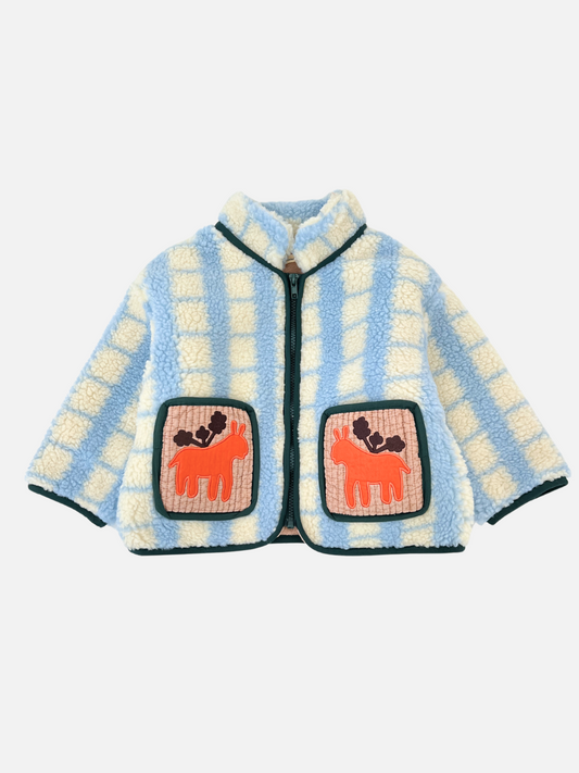 Image of GENEVA FLEECE JACKET in Sky Blue