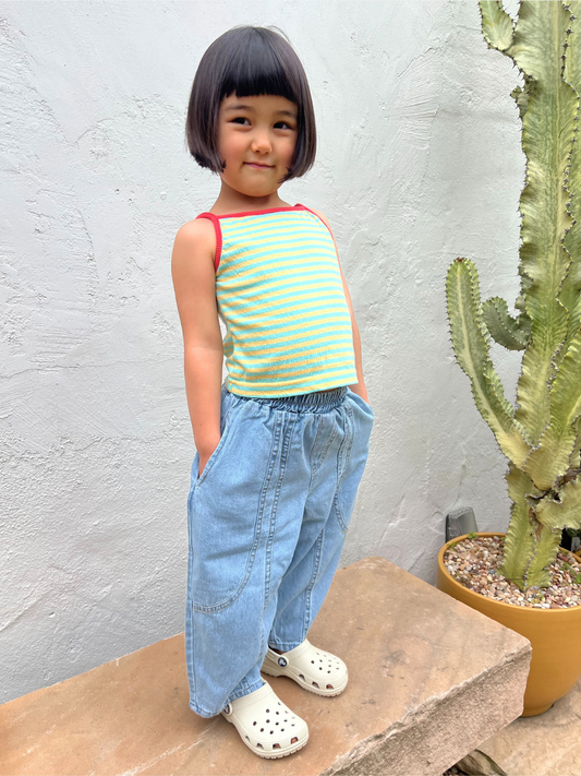 Second image of ICE CREAM TANK TOP in Green/Yellow