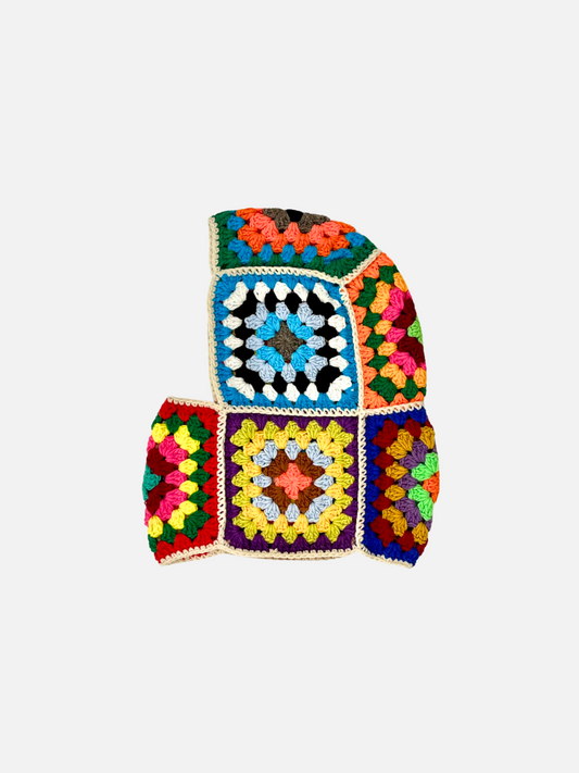 Image of Multi | Side view of the handmade colorful kids balaclava