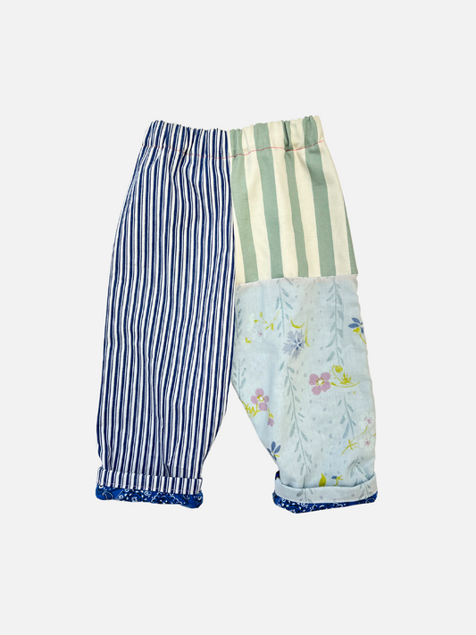 Image of MMOODY PANTS - DOUBLE BLUE STRIPE FLOWER 2Y