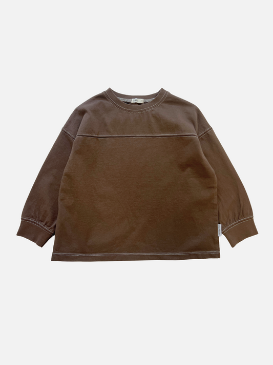 Image of TOPSTITCH LONGSLEEVE TEE in Brown
