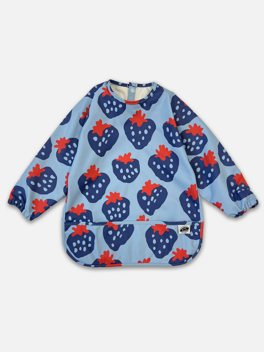 Image of SMOCK BIB in Blue Strawberries