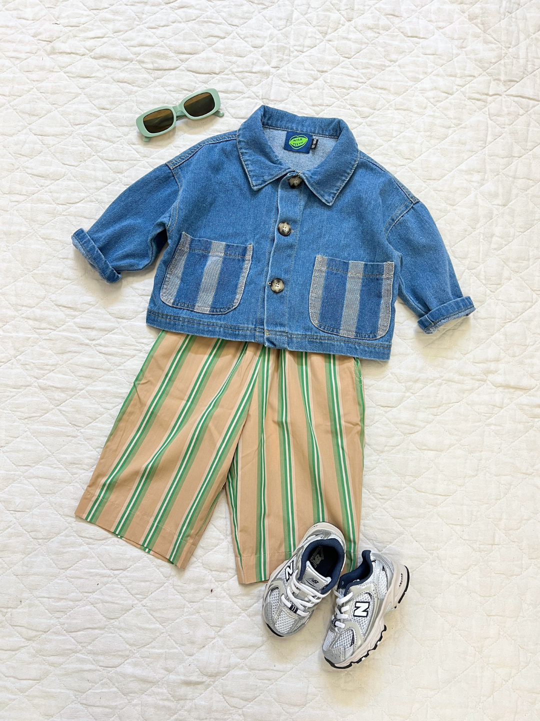 EVER WIDE-LEG STRAIGHT STRIPED TROUSER