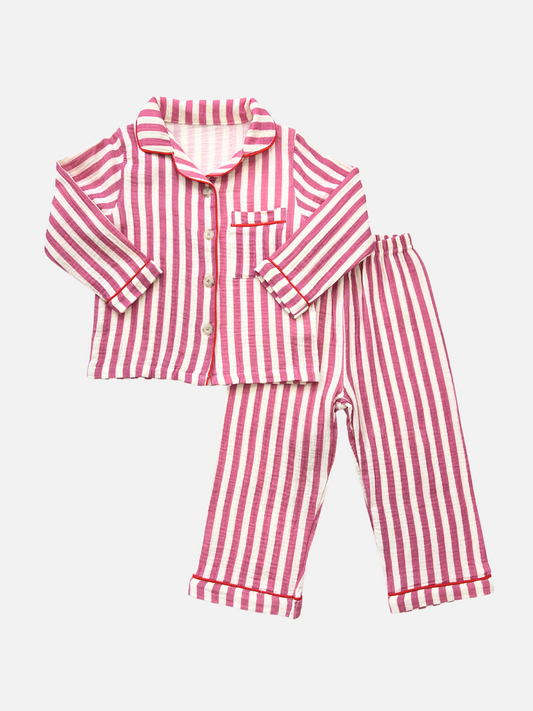 Image of MOVIE NIGHT SET in Pink Stripe