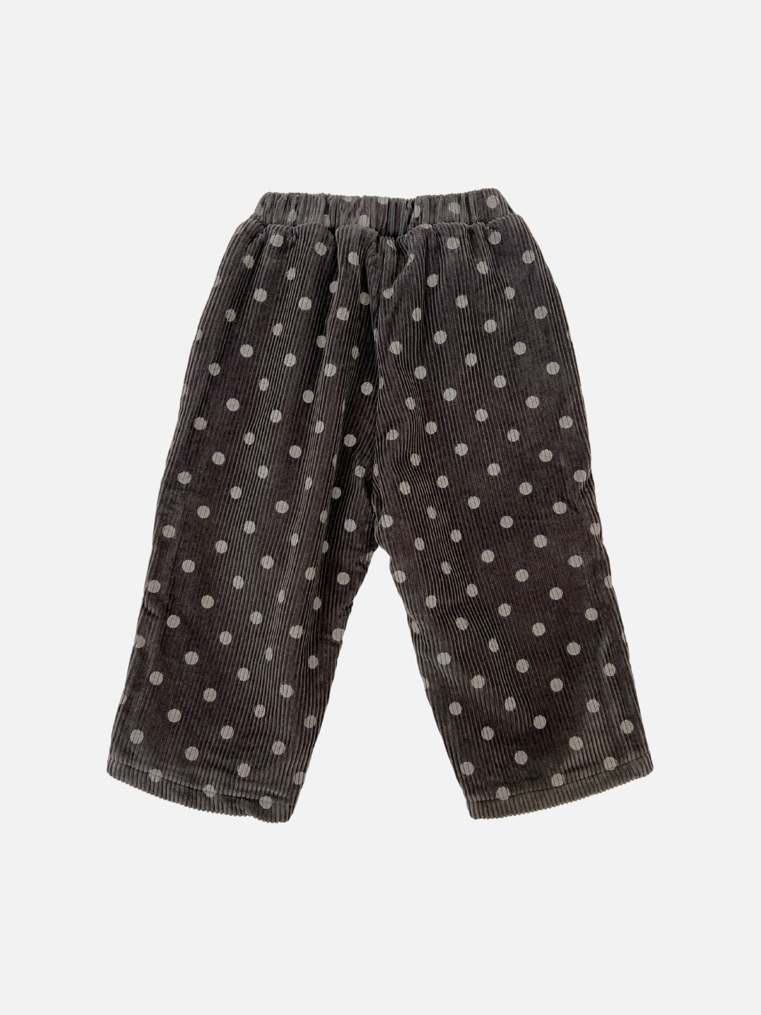 Charcoal | Check out our FLEECE-LINED DOT CORDS, an on-trend item from a chic Korean kids brand. These gray corduroy pants come with delightful white polka dots on a crisp background, bringing a playful element to any outfit. Ideal for little ones who love to express their fashionable flair!