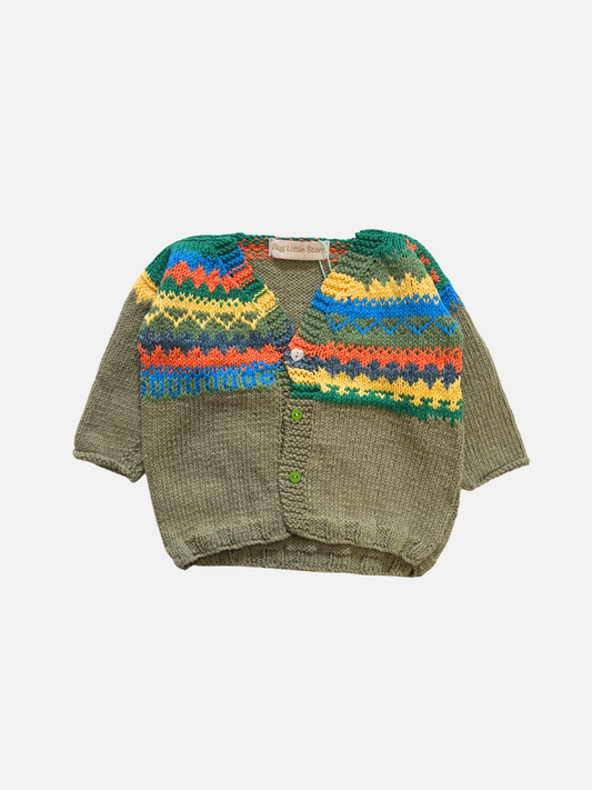 Image of HAND-KNITTED COTTON CARDIGAN - 3-4Y in #6