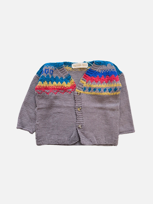 Image of HAND-KNITTED COTTON CARDIGAN - 3-4Y in #7