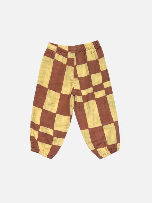 Second image of MUSLIN PULL ON PANT in Yellow Checkers