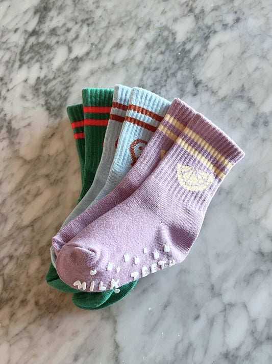 Second image of RIBBED GRIP SOCK in Fruit Slice